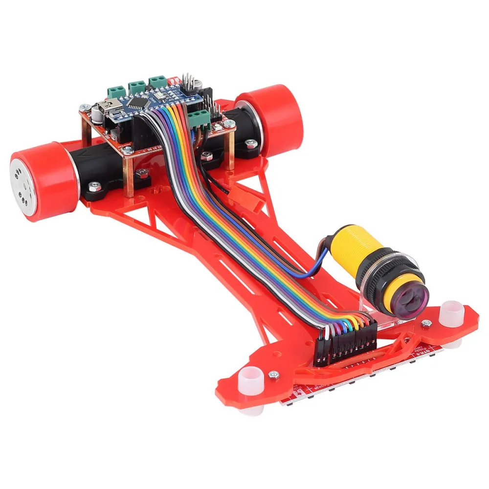 Rapid V2 Arduino hızlı çizgi izleyen robot kiti, önde 8 sensörlü çizgi sensörü dizisi