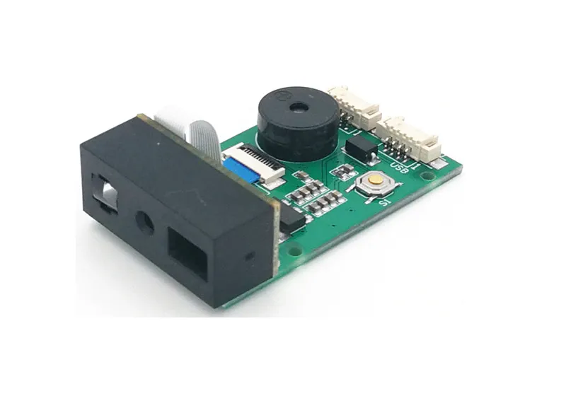 GM67 barkod okuyucu modülün tarama penceresi, kamera ve LED aydınlatma bölümü